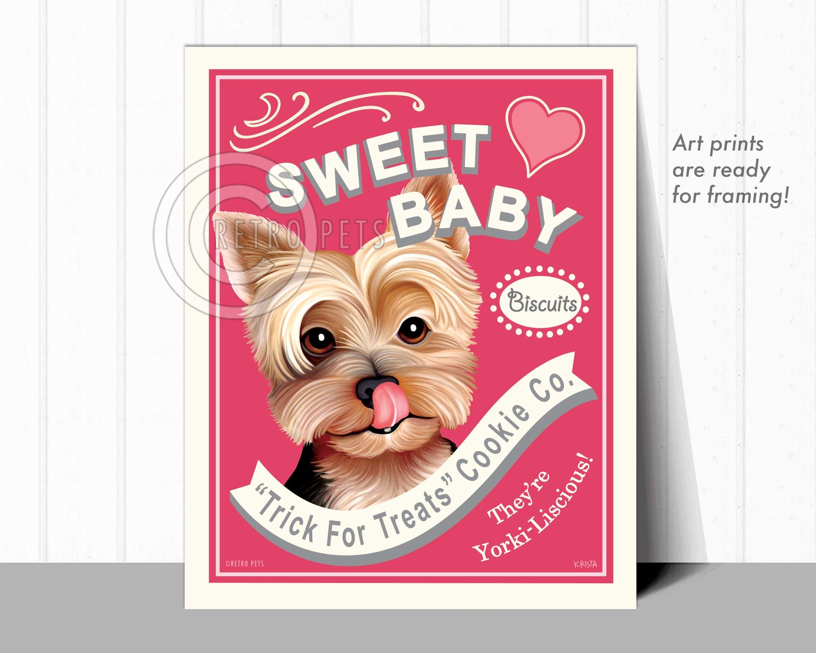 Yorkshire Terrier Art "Sweet Baby" Art Print by Krista Brooks