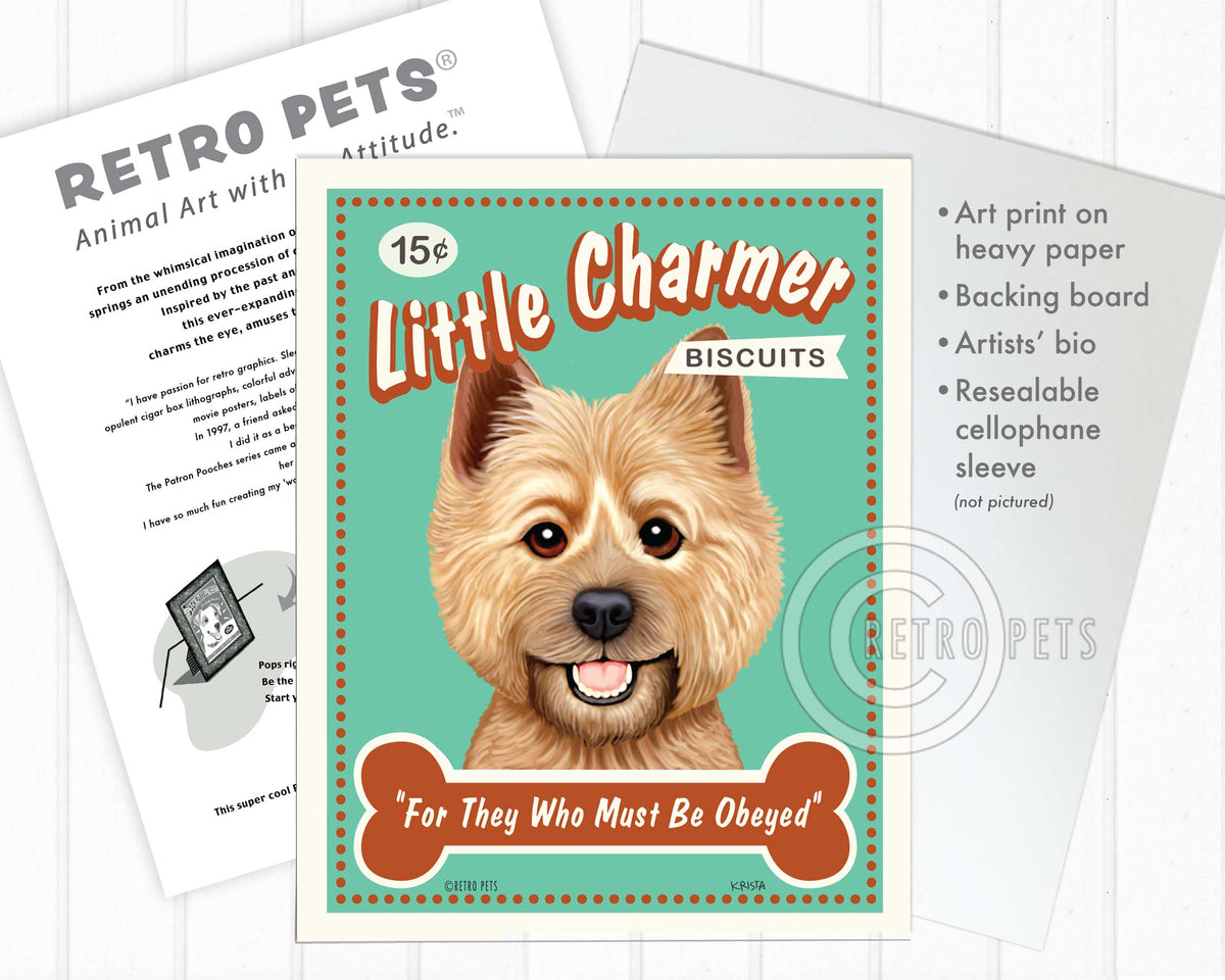 Little Charme Cairn Terrier Art | Little Charme Art | Retro Pets Art