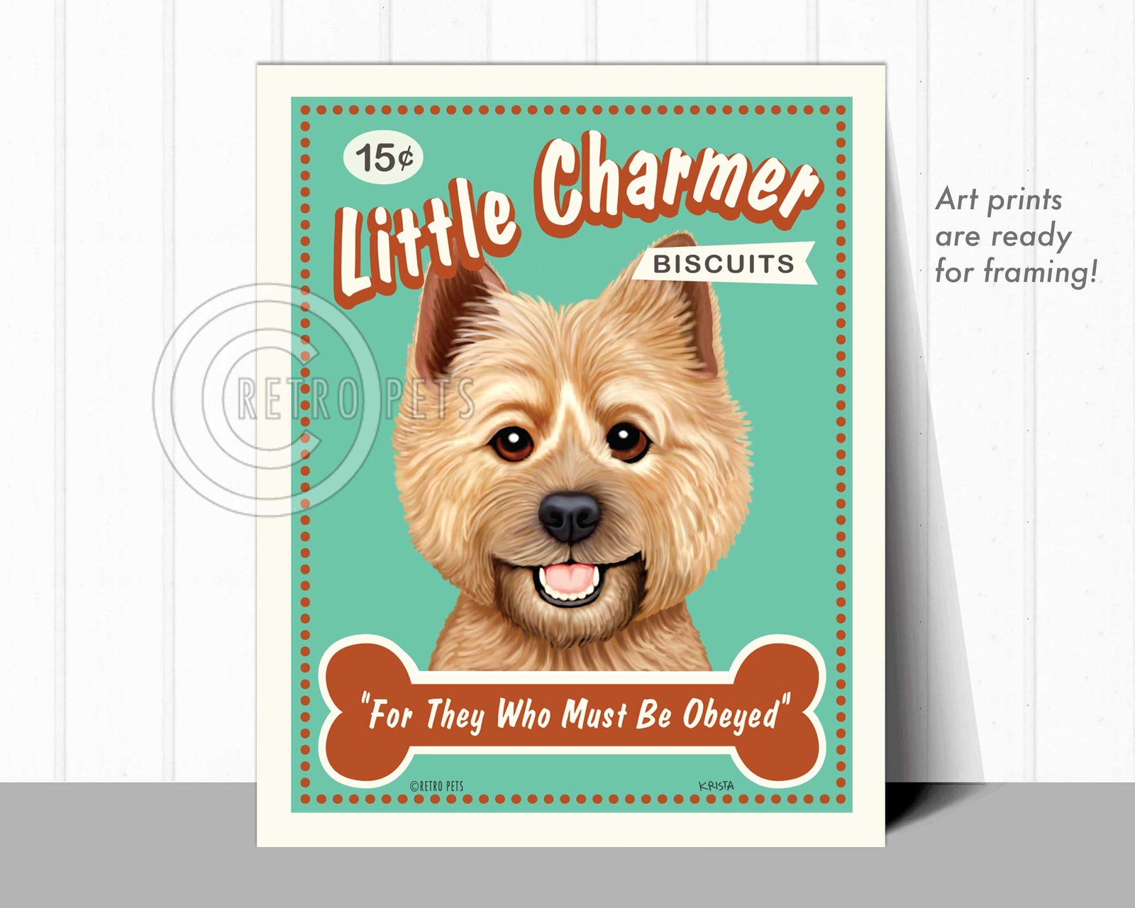 Little Charme Cairn Terrier Art | Little Charme Art | Retro Pets Art