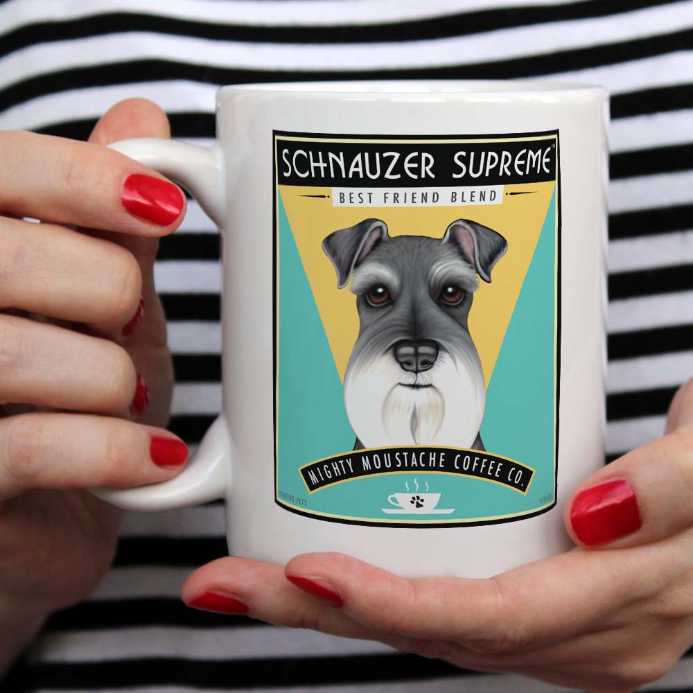 Miniature Schnauzer lover gift, Miniature Schnauzer coffee mug, schnauzer art