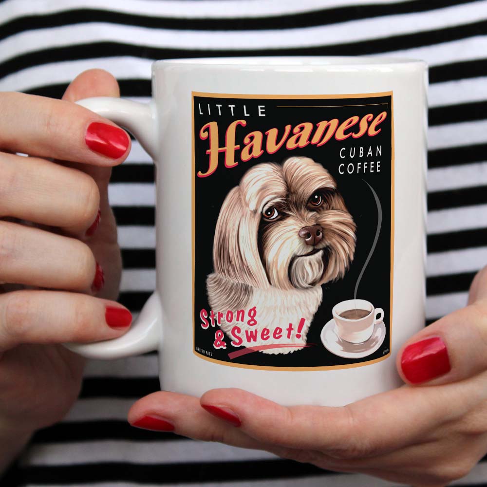 Havanese lover gift, Havanese coffee mug, Havanese dog art