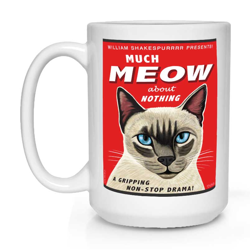 siamese cat art, siamese kitty, chatty kitty, gift for cat lover, cat lover gift, coffee mug